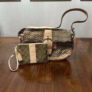 Vintage Coach Brown and Tan Shoulder Bag Set